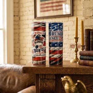 Trump Vance 24 Patriotic Tumbler | 20oz Skinny Stainless Steel